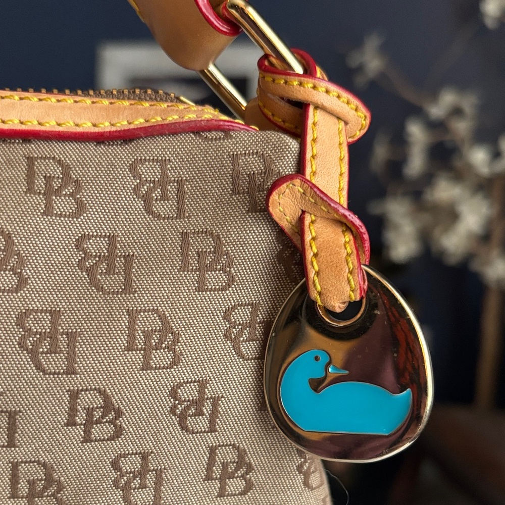 Dooney & Bourke Brown Satchel with Pouch, Key Chain and DustBag - Picture 3 of 16